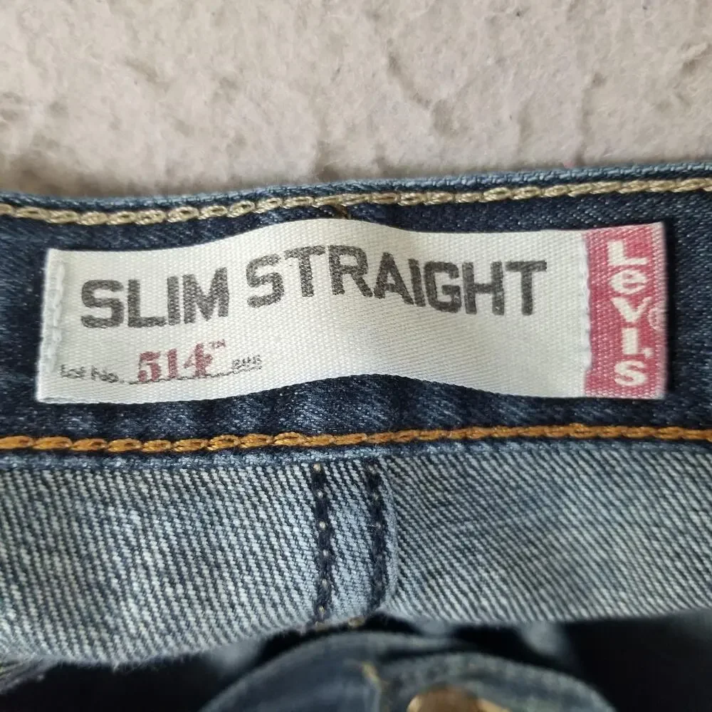 Levis 514 Jeans Mens 36x31 Blue‎ Medium Wash Slim Straight 100% Cotton Denim